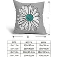 thumbnail image 5 of Teal White Daisy Pillow Covers 20x20 Set of 2 Spring Summer Gray Grey Colored Decorative Throw Pillows Outdoor Modern Art Flower Pillowcase Square Linen Cushion Case for Home Sofa Couch Bed, 5 of 6