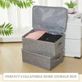 thumbnail image 4 of 1 Pcs Fabric Storage Bins with Lids 15 x 10 x 6'' Stackable Foldable Storage Bins with Lid and Handle Rigid Collapsible Storage Box Clothes Storage Cubes Closet Organizers Containers, gray, 4 of 6