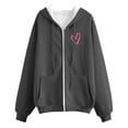 thumbnail image 3 of Zipper Hoodies for Women 2025 Fall Winter Long Sleeve Zip Up Hoodie with Pockets Hooded Sweatshirt Pullover Tops, 3 of 5