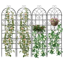 Patiojoy Metal Garden Trellis for Climbing Plants 4 Pack Fence Trellis Panels 71�� Tall Retro Style Cucumber Trellis