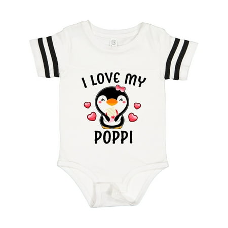 

Inktastic I Love My Poppi with Cute Penguin and Hearts Gift Baby Girl Bodysuit