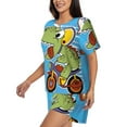 thumbnail image 2 of Xecao Dinosaur Riding a Motorcycle print Swimsuit for women, Summer-ready, sporty style.Quick-dry fabric. Many sizes & colors., 2 of 9