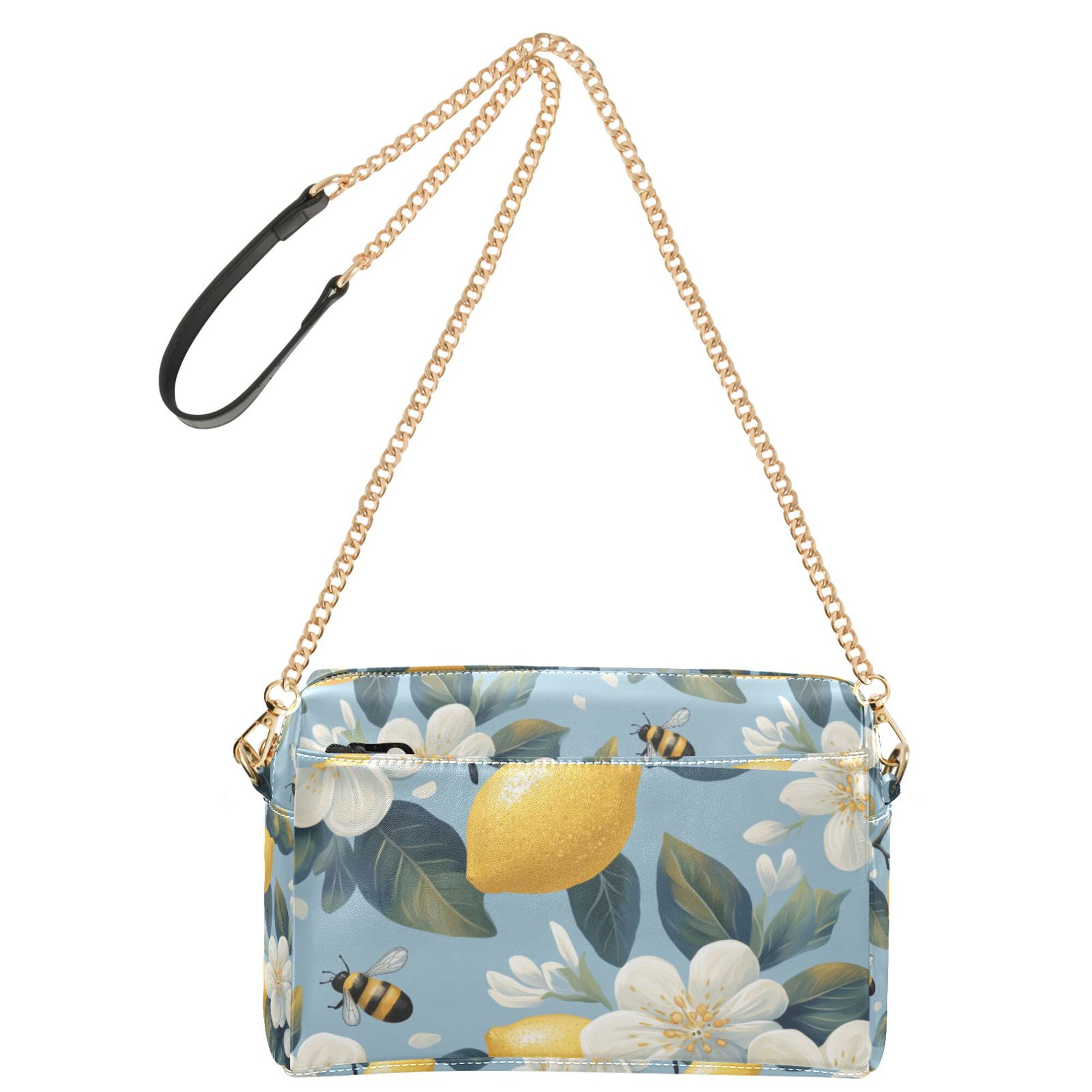 FORMRS Women Crossbody Purse with Chain Strap Vegan Leather Shoulder Handbag, Lemon Pattern