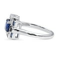 thumbnail image 3 of BERRICLE Sterling Silver Vintage Inspired Art Deco Simulated Blue Sapphire Cubic Zirconia CZ Fashion Ring for Women, Rhodium Plated Size 5, 3 of 13