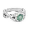 thumbnail image 2 of Solitaire Accents 3.37 Ct Emerald 925 Sterling Silver Infinity Women Valentines Day Gifts Ring, 2 of 3