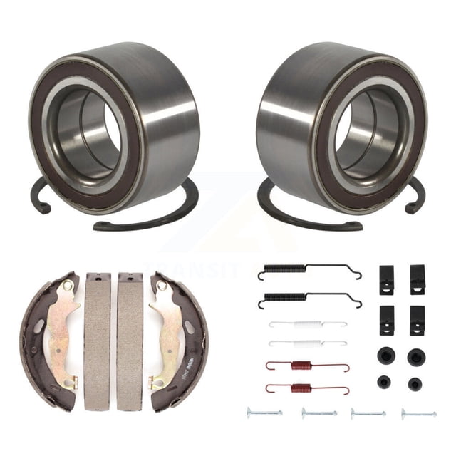 Transit Auto Rear Drum Brake Shoe & Hardware and Wheel Bearing Kit for Car 2014 2018-2019 Ford Fiesta ST - Left Right Side (Driver Passenger) K7D-100831