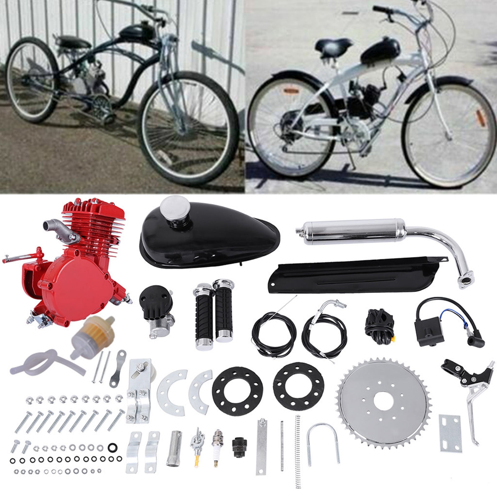 Details about   New Red 80CC 2 Cycle Gas Motor Motorized Engine Bike Bicycle Moped Scooter Kit* 