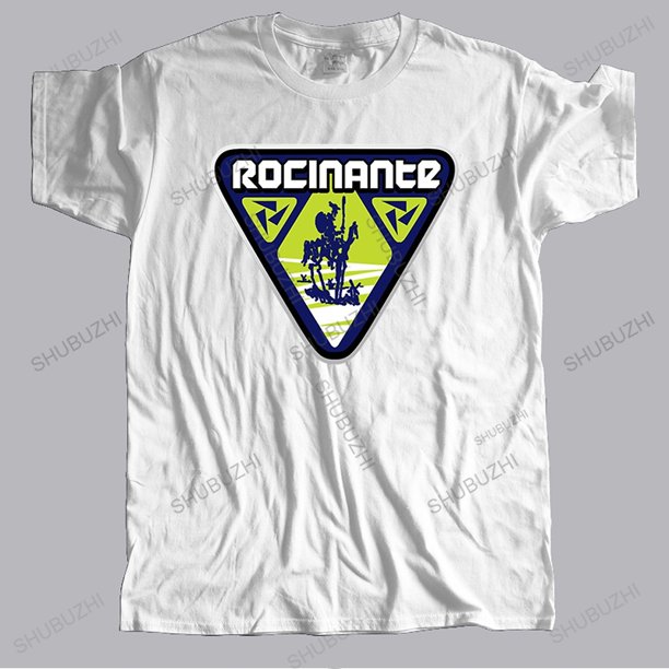 Camiseta fresca de algodón para hombre camiseta negra con logotipo Rocinante sin parche de nombre de tripulación moda de alta calidad novedad de verano