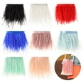 thumbnail image 5 of Party Crafts Accessories DIY Wedding Dress 8-10 CM Wide Ostrich Feathers Trim Plumes Ribbon Selvage 1 Meter Long SHRIMP PINK, 5 of 8