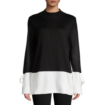 Calvin Klein Turtleneck Sweater - Colorblock Mockneck Sweater