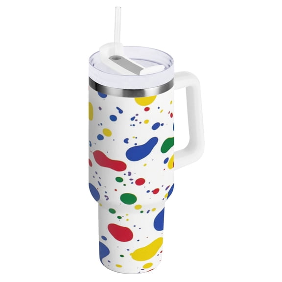 Splash Of Colors Insulated Tumblers 40oz Double-Walled Stainless Steel Water Bottles Car Handle