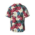 thumbnail image 2 of Xecao offers the Beautiful Flower for Men's Casual Short-sleeved Shirt, a button-up collared shirt with a pocket, perfect for beach vacations and yacht travel in the Large size., 2 of 7