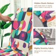 thumbnail image 5 of Yayeee 4 Pack Dining Chair Covers Stretch Parson Chairs Slipcovers Seat Protector, Pink Geometric, 5 of 6
