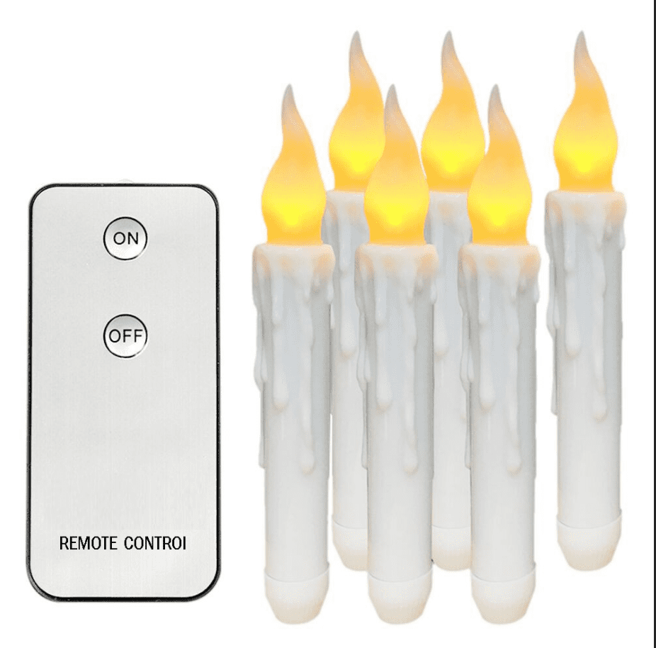 Bowake Remote Control 6PCS Battery Operated Flameless LED Taper Candles