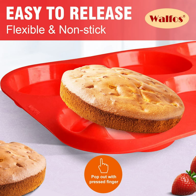 Walfos WALFOS BPA Free Silicone Muffin Pan - Cupcake Pans set of 3