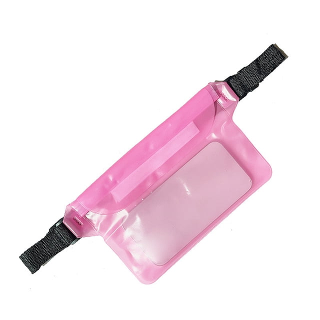 Sonducket Bolso secreto triple de la cintura de la prenda impermeable de la tira para la riñonera impermeable de las instalaciones deportivas Deportes acuáticos rosa