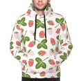 thumbnail image 2 of Bingfone Strawberry Floral Men's Drawstring Hoodie Long Sleeve Pocket Sweatshirts-4X-Large, 2 of 6