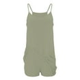 thumbnail image 7 of Vedolay Women Summer Mini Romper Dress Casual Sleeveless Spaghetti Strap Sundress Workout Short Tennis Dress with Pockets（Green-02,XL）, 7 of 7