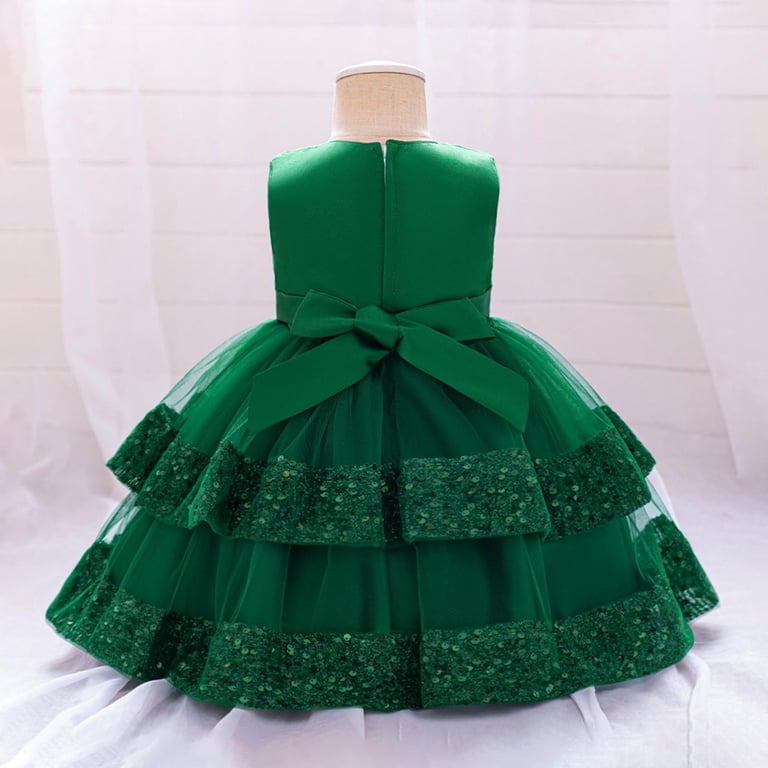 TEAJOPSUU Toddler Baby Girls Princess Dresses Christening Dress Sleeveless  Suspender 3D Flower Tulle Dress Wedding Birthday Pageant Tutu Gown H-Green  - Walmart.com