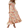 thumbnail image 1 of Vestido PRETTYGARDEN Maxi Cruzado Boho Floral Cuello V XXL, 1 of 8
