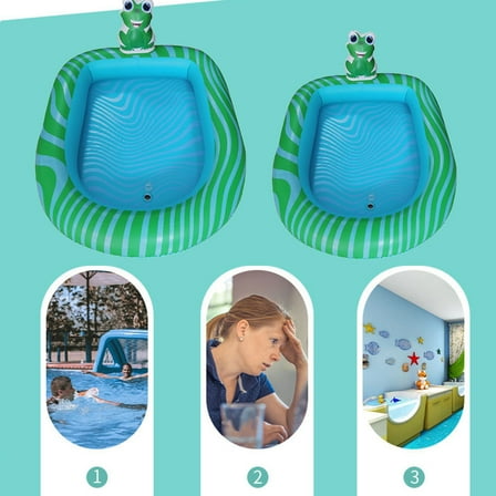 LEORX 1pc Inflatable Frog Swimming Pool Thickened Design for Summer Fun Family Bonding at Beach and Lawn