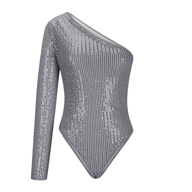 Combinaison Femme à Sequins Manches Longues Décontractée Régulière Polyester 1 Pce