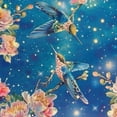 thumbnail image 6 of WYYP Waterproof Hummingbird Flowers and Butterflies Galaxy Background Round Tablecloth White, 6 of 8