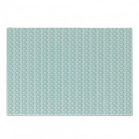 

Chevron Cutting Board Classical Compact Design of Zigzags Upped Simplistic Texture Tile Horizontal Decorative Tempered Glass Cutting and Serving Board Small Size Pale Blue White by Ambesonne
