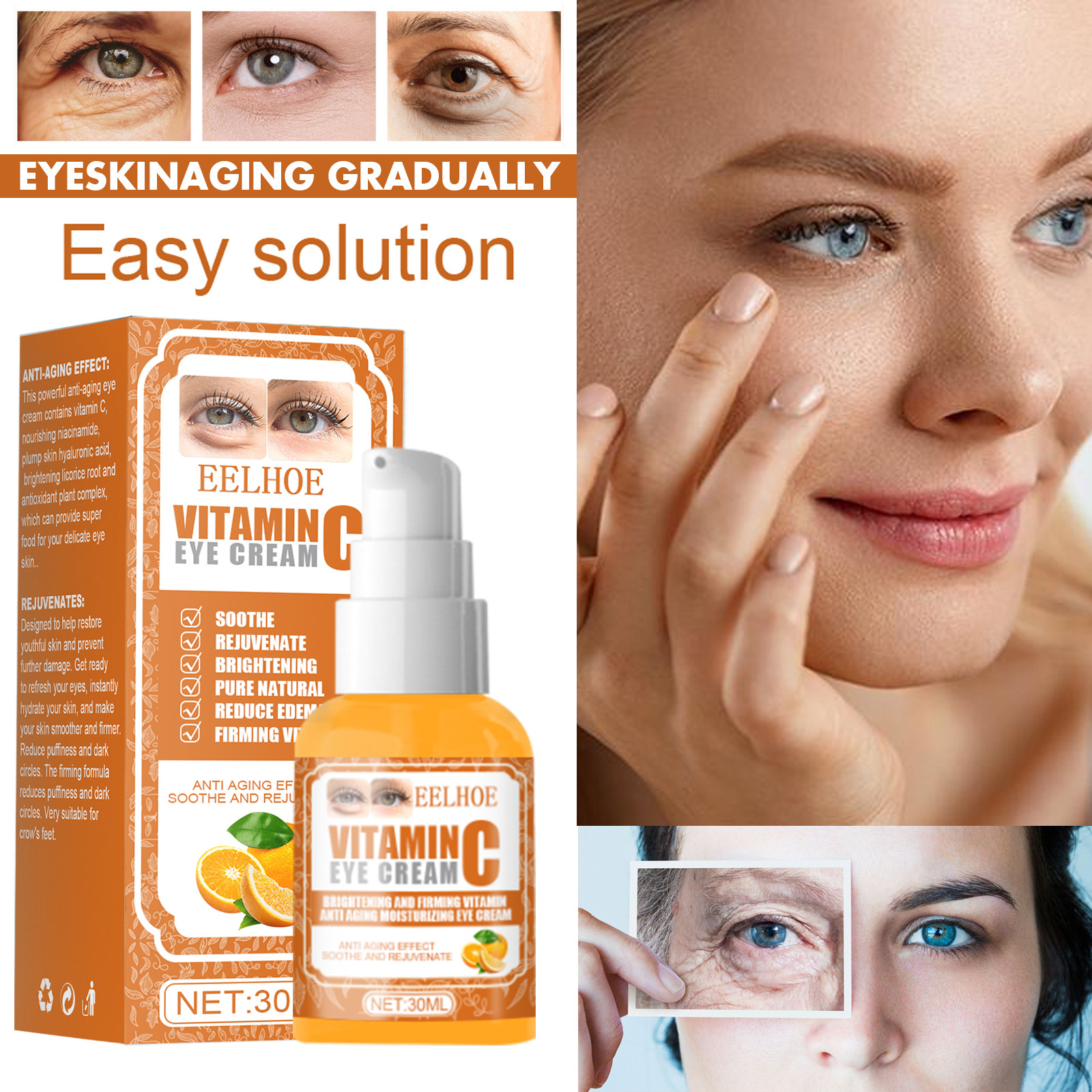 Vitamin C Brightening Eye Cream to Help Reduce Dark Circles