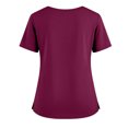 thumbnail image 4 of Womens Scrub Tops Summer Casual Solid Color Short Sleeve V Neck Nurse Uniform Work Blouse Loose Workout Pullover Shirt 2025 3XL Polyester, 4 of 5
