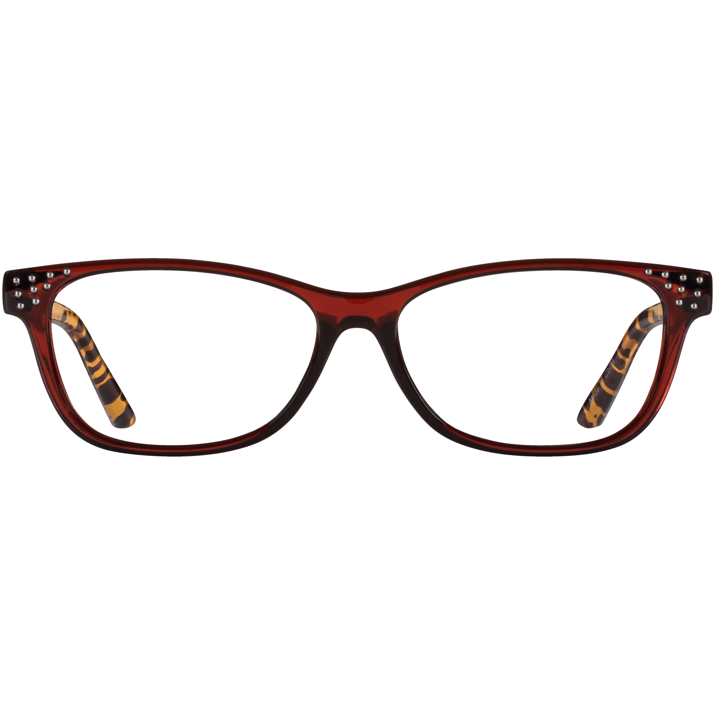 M Readers Women's Joan +1.75 Rectangle Reading Glasses with Case, Brown