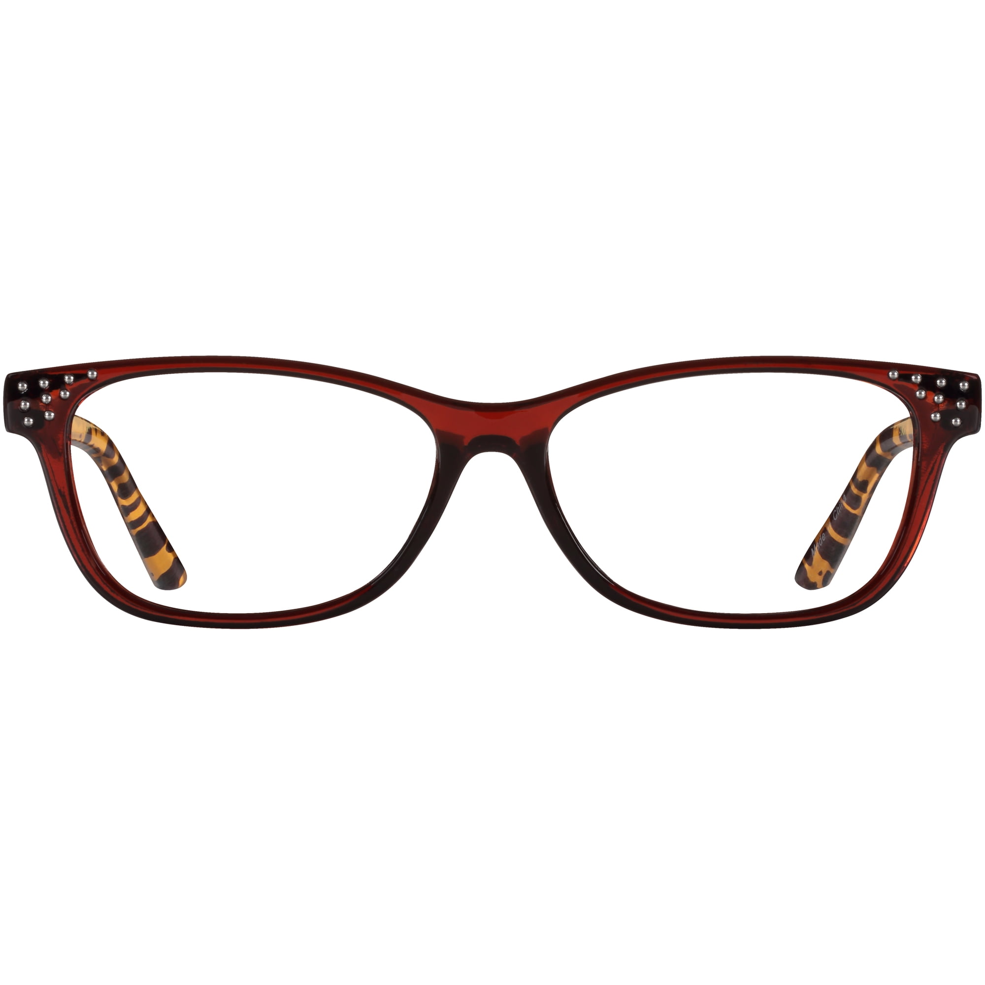 M Readers Women's Joan +1.75 Rectangle Reading Glasses with Case, Brown