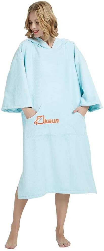 Surfing,One Size Oksun Changing Robe Towel Poncho with Hood for Beach Swimming 