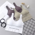 thumbnail image 4 of Jumpingount Top corto con tirantes deportivos para mujer, ropa interior deportiva para niña, sujetador con tirantes transpirables para Chinlon, lencería Ropa interior verde claro Jumpingount AP000410-06, 4 of 6