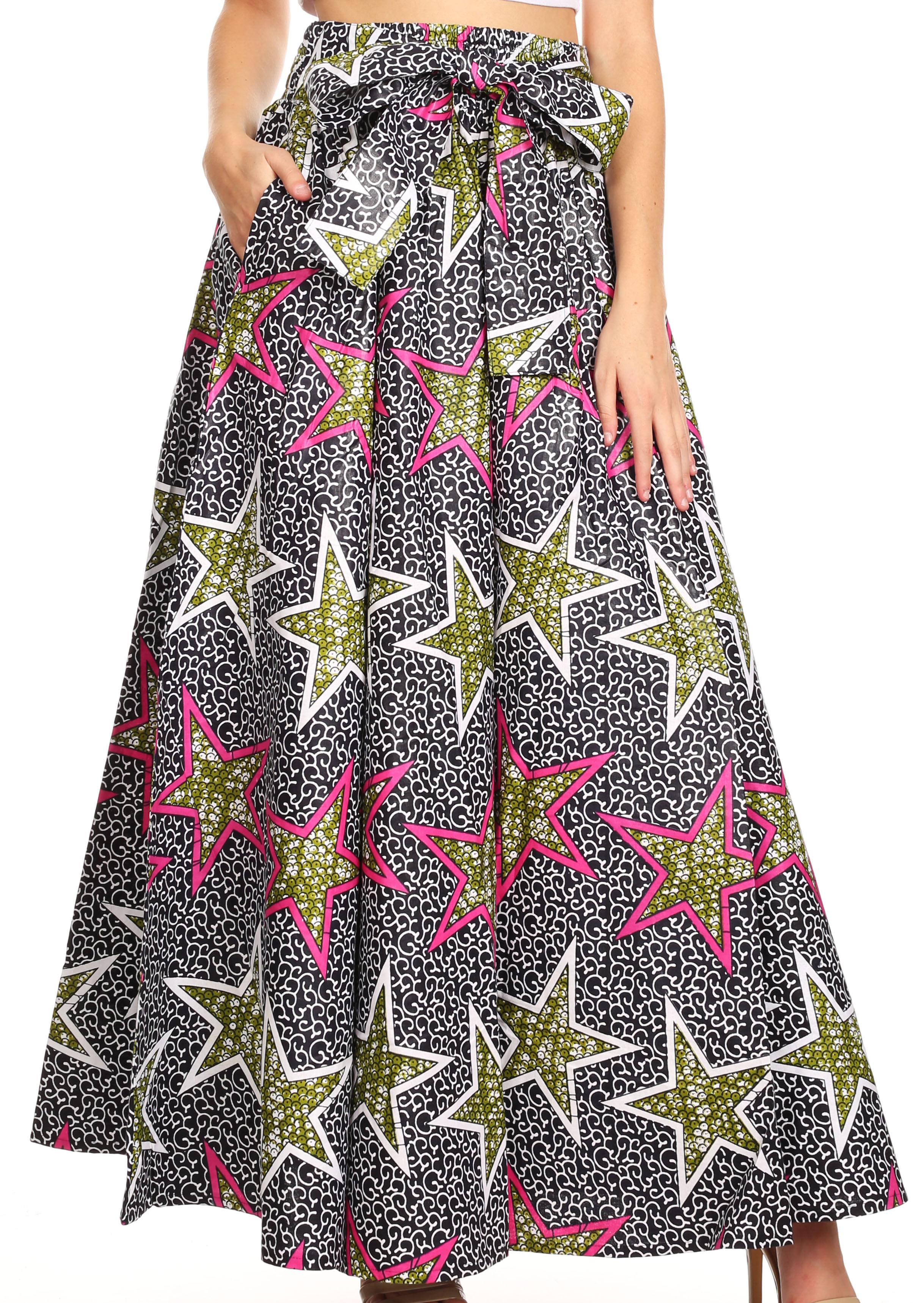 Sakkas Sora Women's Wide Leg Loose African Ankara Print Pants Casual  Elastic Waist - 415-black/multi/stars - One Size Regular - Walmart.com