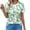 #005-Green, variant on Cutuoiiu Women's Round Neck Short Sleeve Cute Floral Print Tshirts Gifts