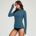 thumbnail image 4 of fatyb Womens Long Sleeve Shirts with Pockets Lightweight Quarter Zip Pullover Hiking Running Workout Tops, 4 of 7