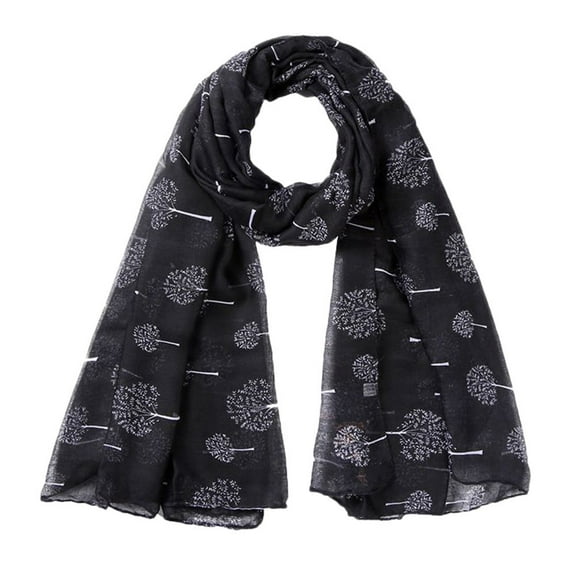 FNGZ Polyester Scarf | 1Pc Scarf | Women Printed Dandelion Soft Chiffon Shawl Wrap Wraps Scarf Scarves