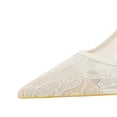 thumbnail image 3 of Women Pointed Toe High Heels Sexy Pumps Lace Tulle 9CM Wedding Shoes for Bride Prom Party, 3 of 5