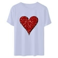 thumbnail image 4 of Cadeau de Saint-Valentin pour Femmes, T-shirt Décontracté à Manches Courtes et Col Rond avec Imprimé Arbre de Noël, 4 of 6