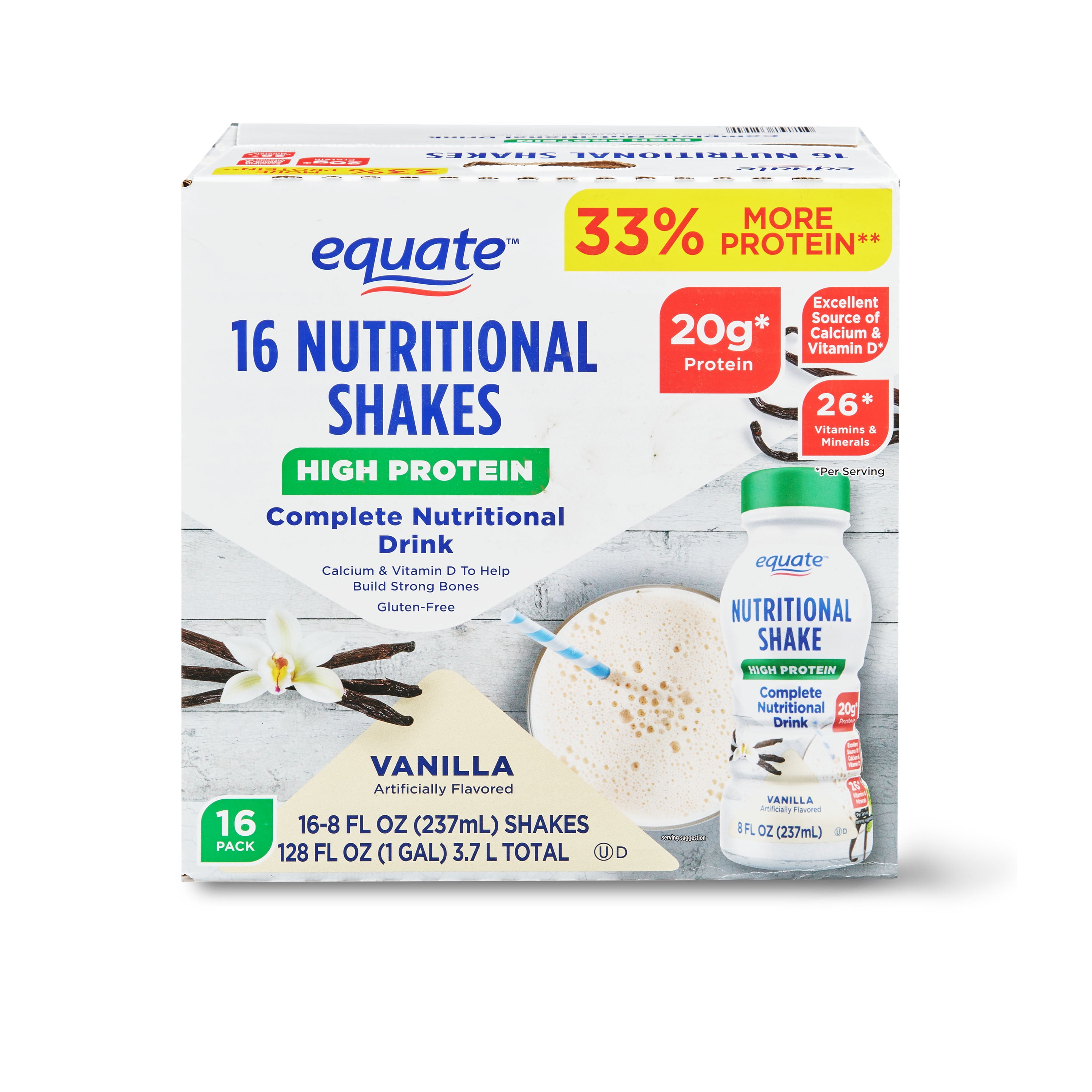 Equate High Protein Complete Nutritional Shake, Calcium and Vitamin D