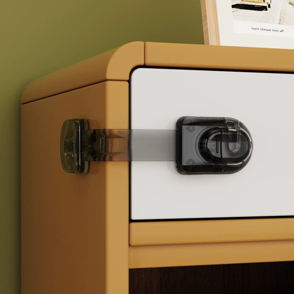 EUDEMON 3 Pack Child Safety Locks, Childproof Strap Locks for Drawers