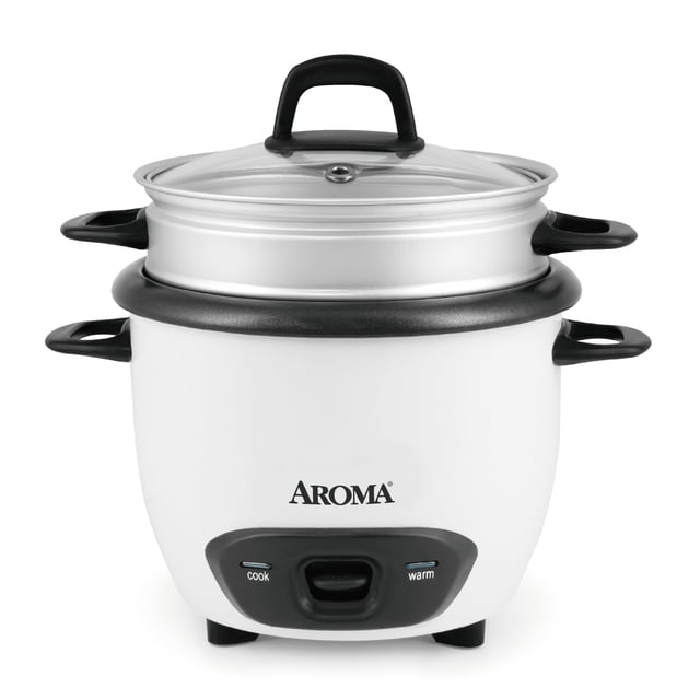 Aroma Arc arrocera y vaporizador de alimentos, 3 tazas (sin cocinar) 6 tazas (cocinado), Blanco, Paquete de 1, 1