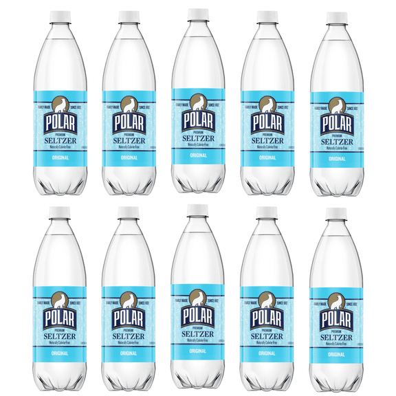Polar Premium Original Seltzer 1 Liter Bottles Pack of 10