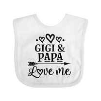 Inktastic Gigi and Papa Love Me Girls Baby Bib