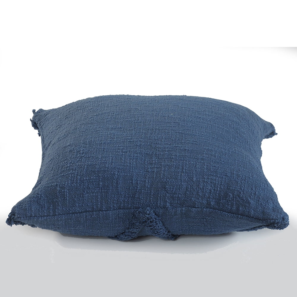 Ox Bay Sara 18" x 18" Coronet Blue Shag Diamond Cotton Adult Decorative Throw Pillow Cover