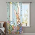 thumbnail image 3 of Easter Sheer Curtains 45 Inches Long, Spring Bunny Colorful Floral Eggs Wooden Plank Light Filering Curtains, Breathable Simi Curtain Privacy Drapes for Kitchen Bathroom Small Window Treatment, 3 of 9