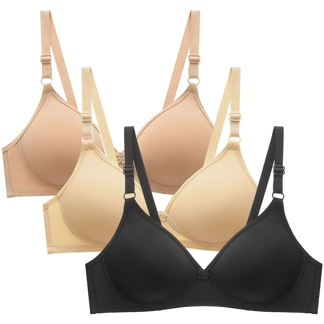 Aboser Womens Lightly Wireless Bras 3 Pack Smooth T-shirt Bra Body Hugging Lift Up Bralettes Full Coverage Support Bra Stretch Fit Everyday Bralettes
