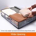 thumbnail image 4 of Juego de 4 bolsas de almacenamiento plegables debajo de la cama de 40 litros con ventana transparente, asas reforzadas, cremalleras, para edredones, mantas, ropa de cama, gris, 4 of 4