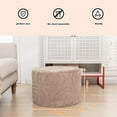 thumbnail image 2 of Round Ottoman Pouf Ottoman Foot Stool Seat Faux Fur Bean Bag Foot Rest Floor Chair Leg Rest for Living Room, Bedroom or Wedding Gifts 20x20x14 Inches (Khaki), 2 of 18